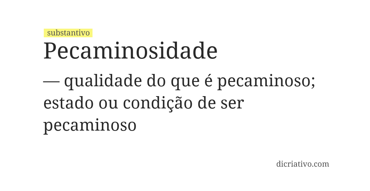 Significado de pecaminosidade