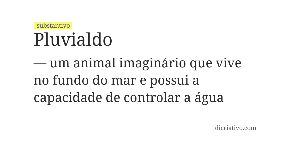 Significado de pluvialdo