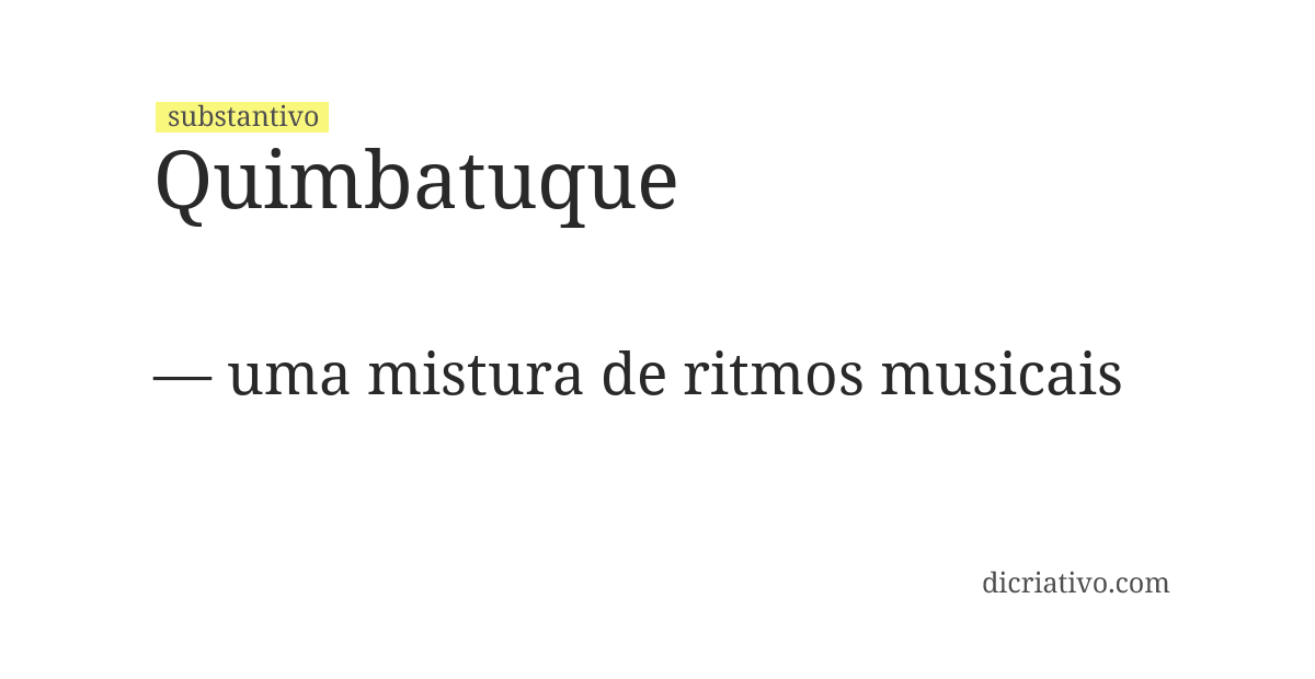 Significado de quimbatuque
