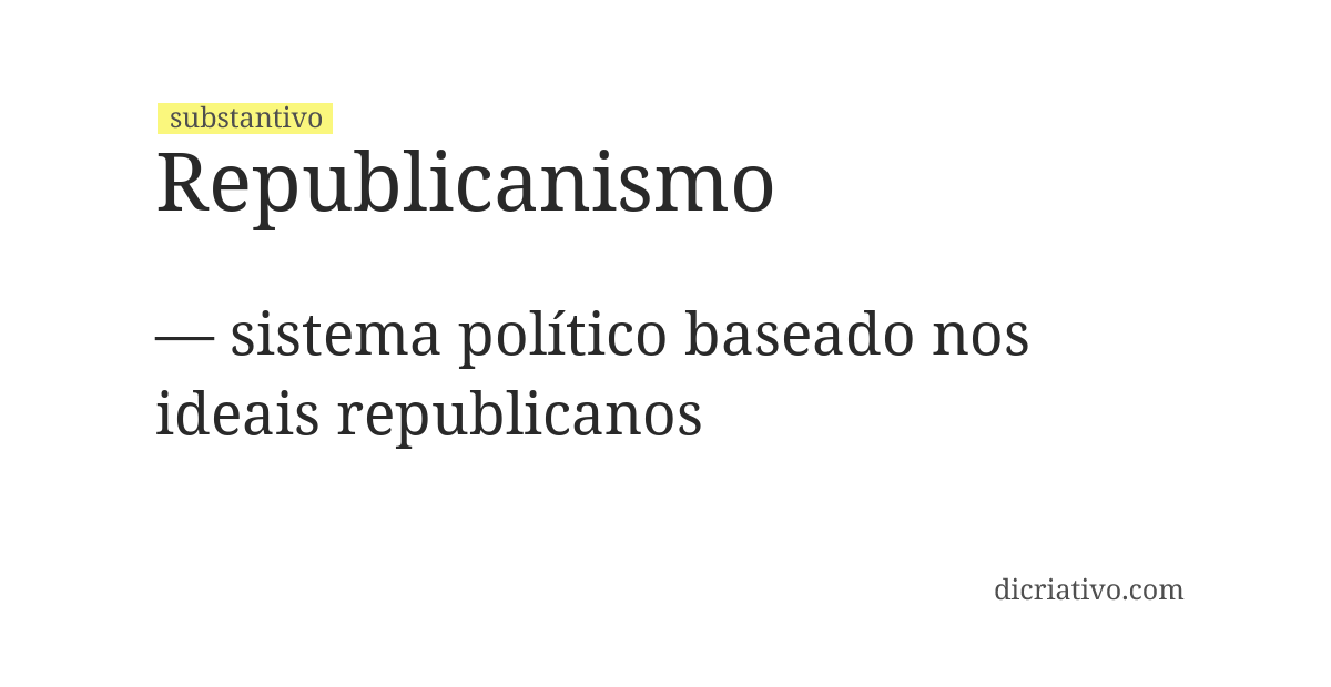 Significado de republicanismo