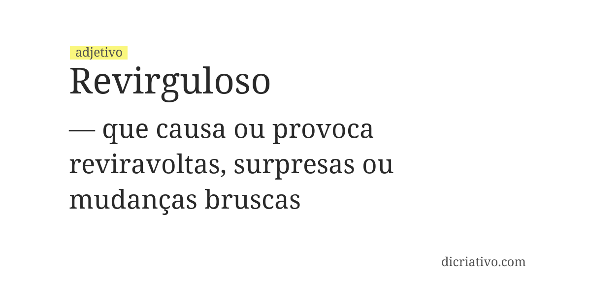 Significado de revirguloso