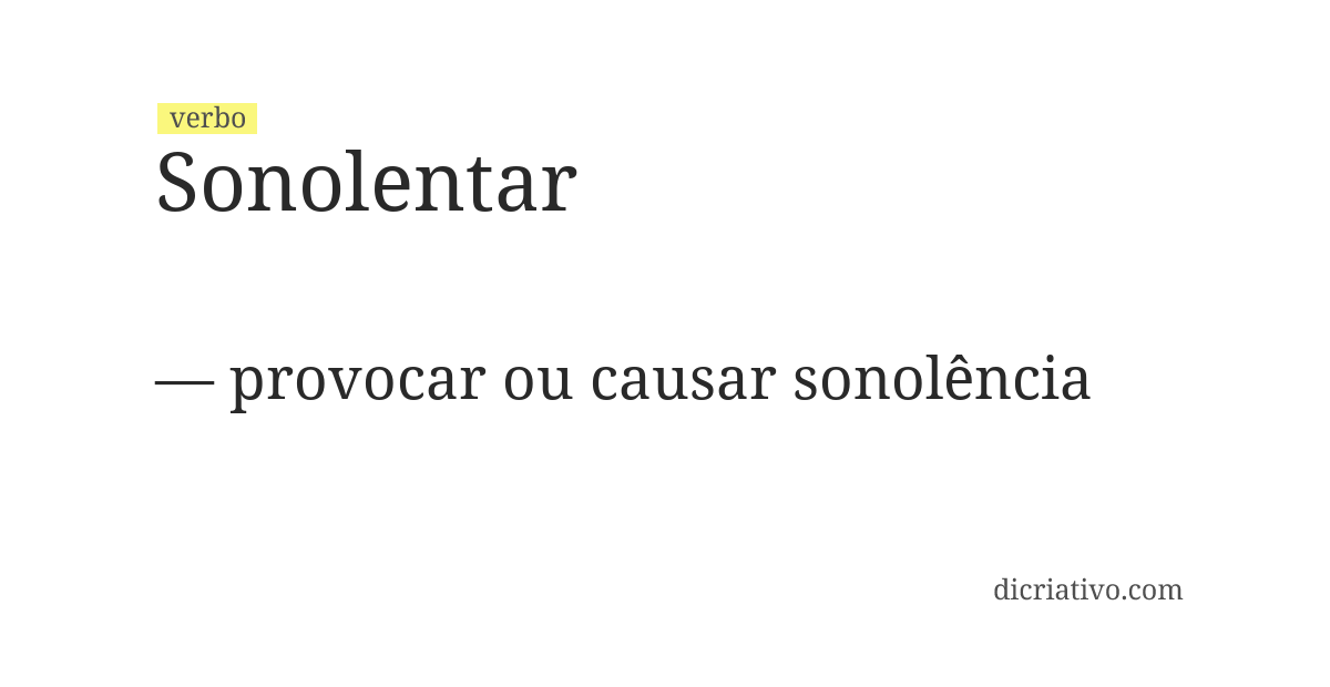 Significado de sonolentar