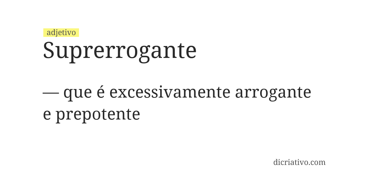 Significado de suprerrogante